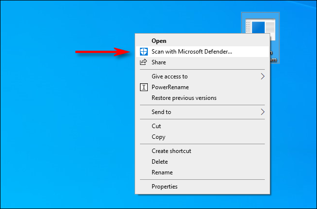 windows defender scan windows 10